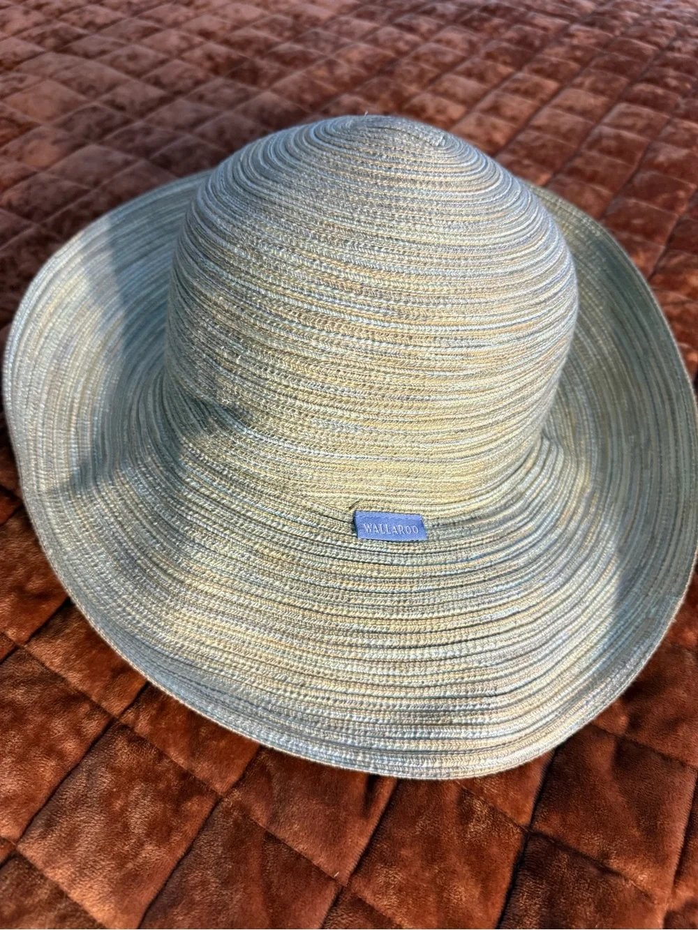 Wallaroo Wide Brim Women’s Straw Sun Hat in Pale Sage - Picture 4 of 8